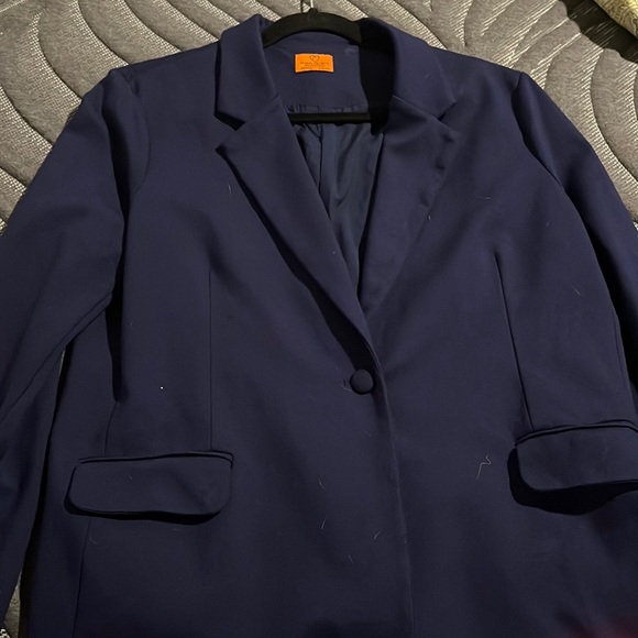 Mary Crafts navy blue suit coat. Size 20 and fits snug! - Picture 1 of 3